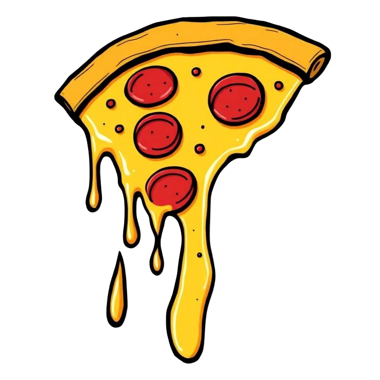 Dripping pizza slice sticker